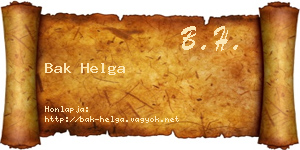 Bak Helga névjegykártya